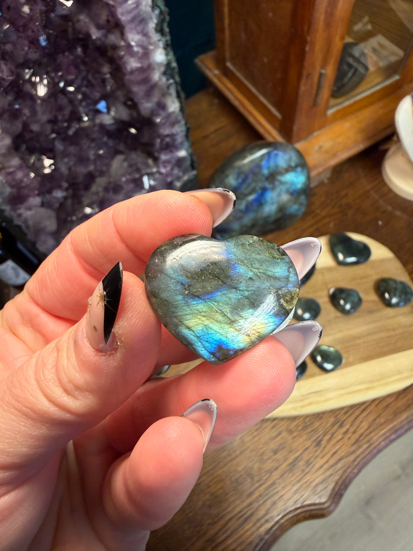 Coeurs en Labradorite - choix du modèle
