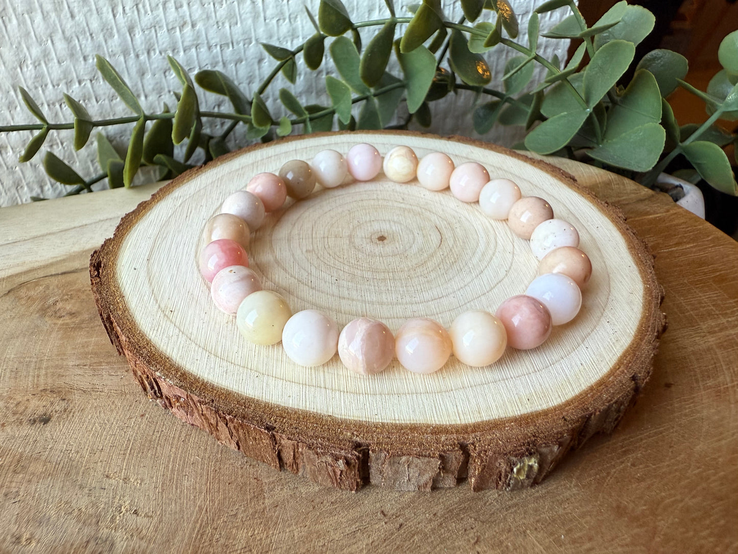 Bracelet OPALE ROSE - perles de 8mm