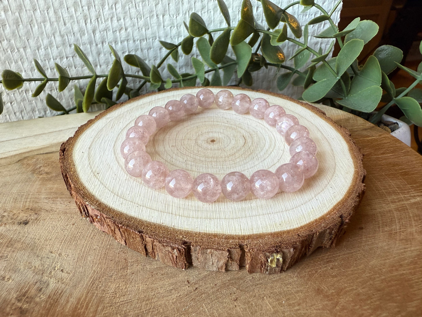 Bracelet QUARTZ FRAISE đ - perles de 8mm