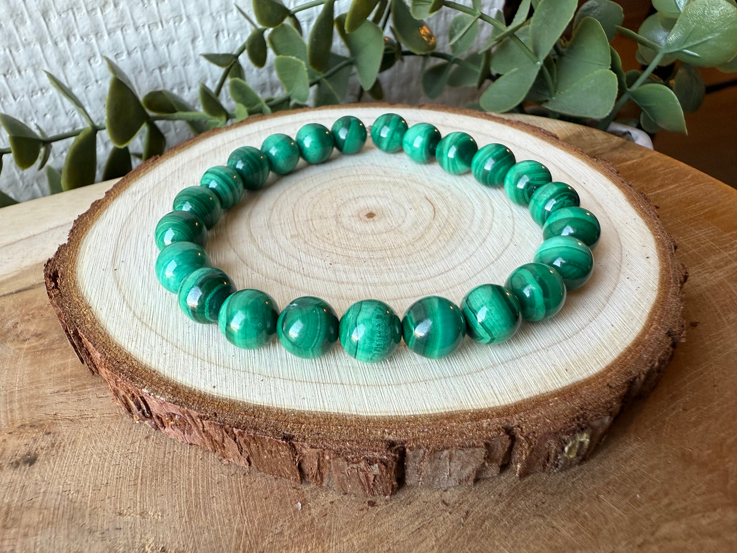 Bracelet MALACHITE - perles de 8mm