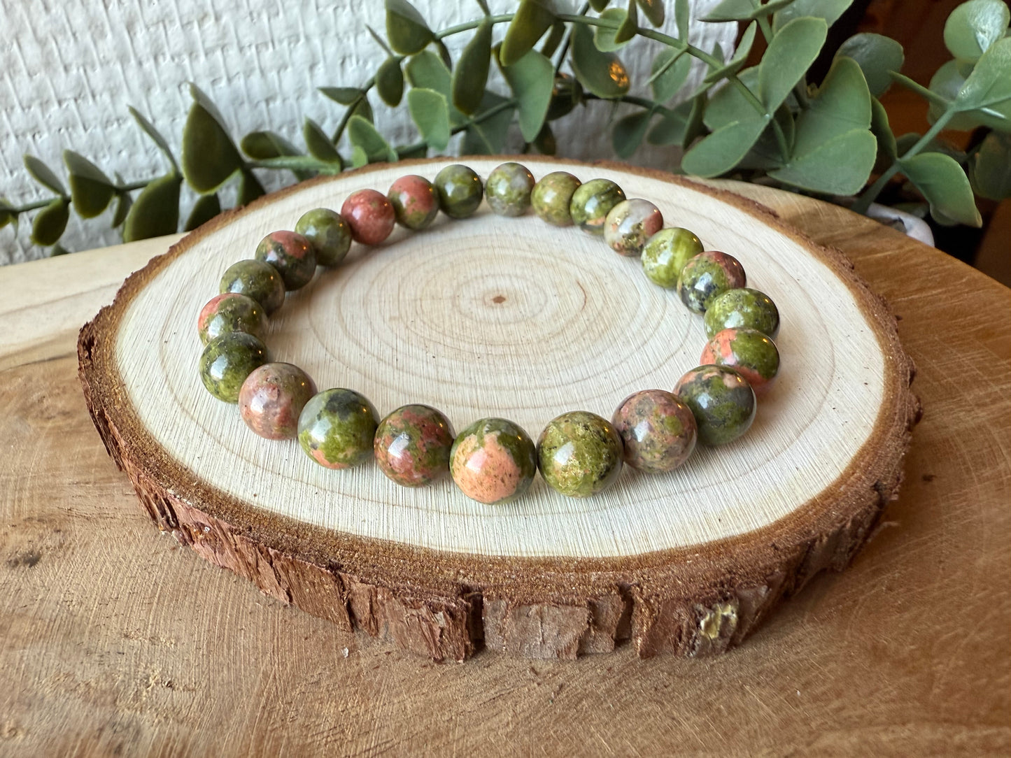 Bracelet JASPE UNAKITE - perles de 8mm