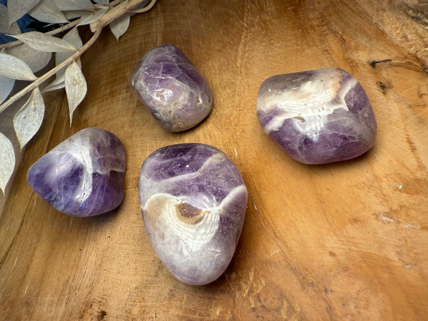 Améthyste chevrons - Pierre roulée (à l'unité)