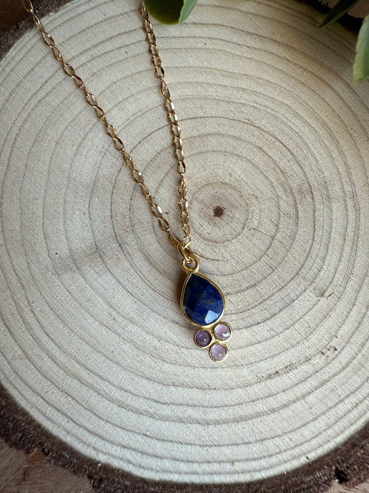 Coffret Pendentif - Lapis-lazuli & Améthyste