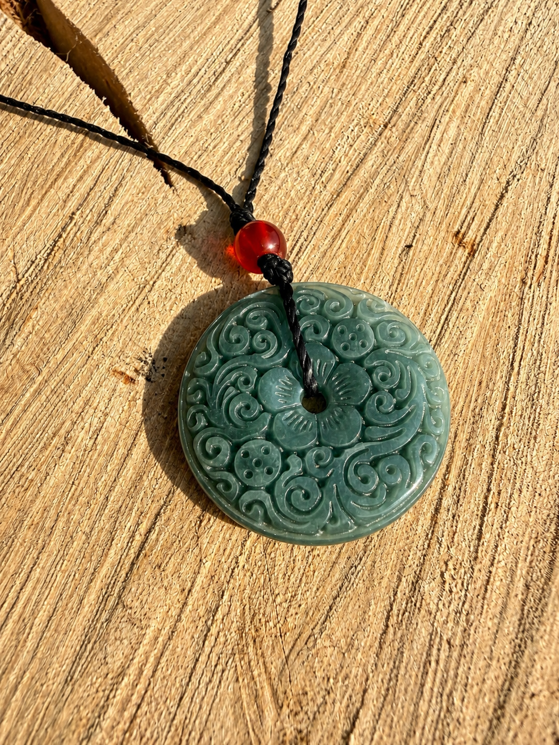 Pendentif en Jade - Disque Bi