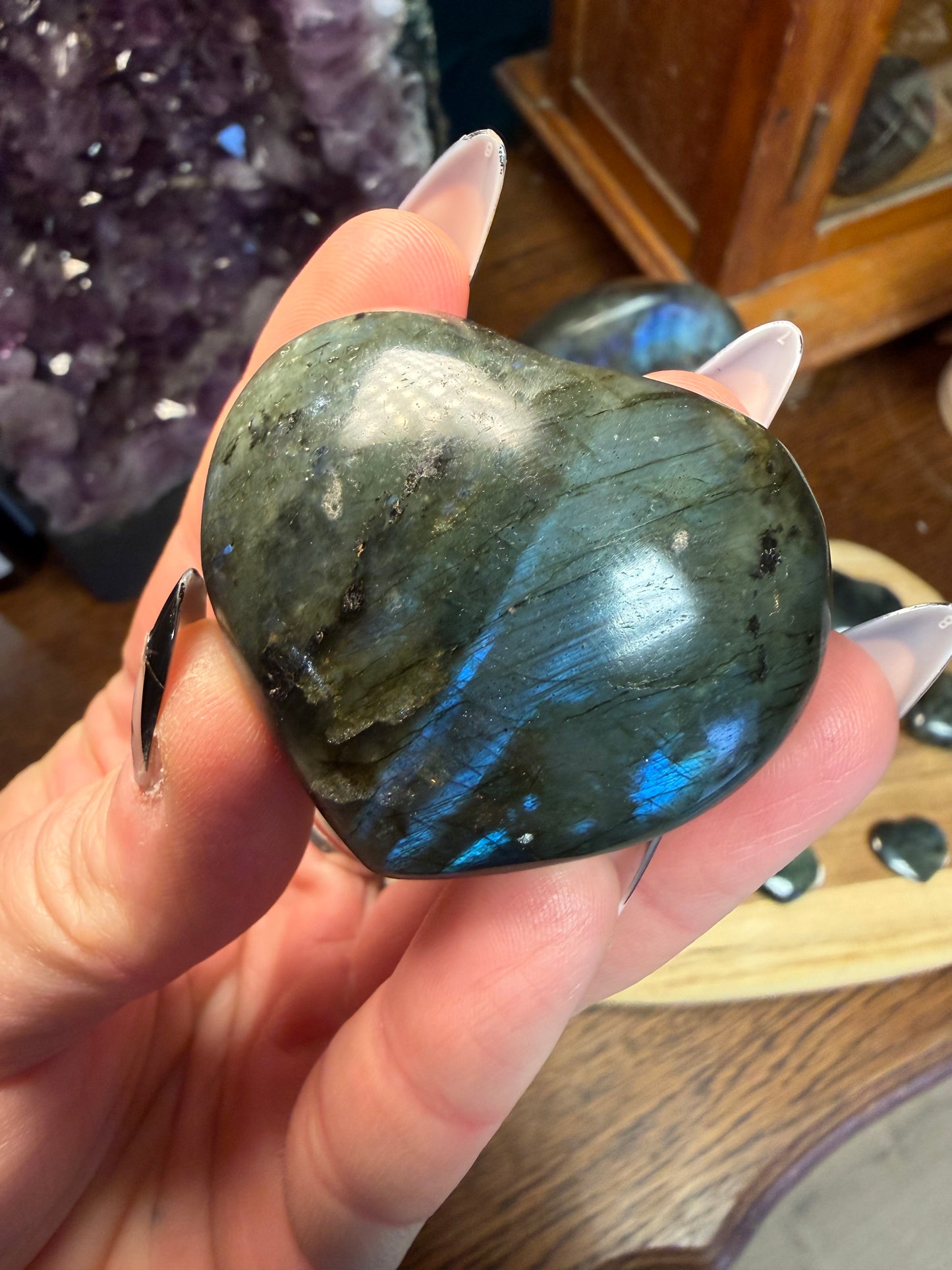 Coeurs en Labradorite - choix du modèle