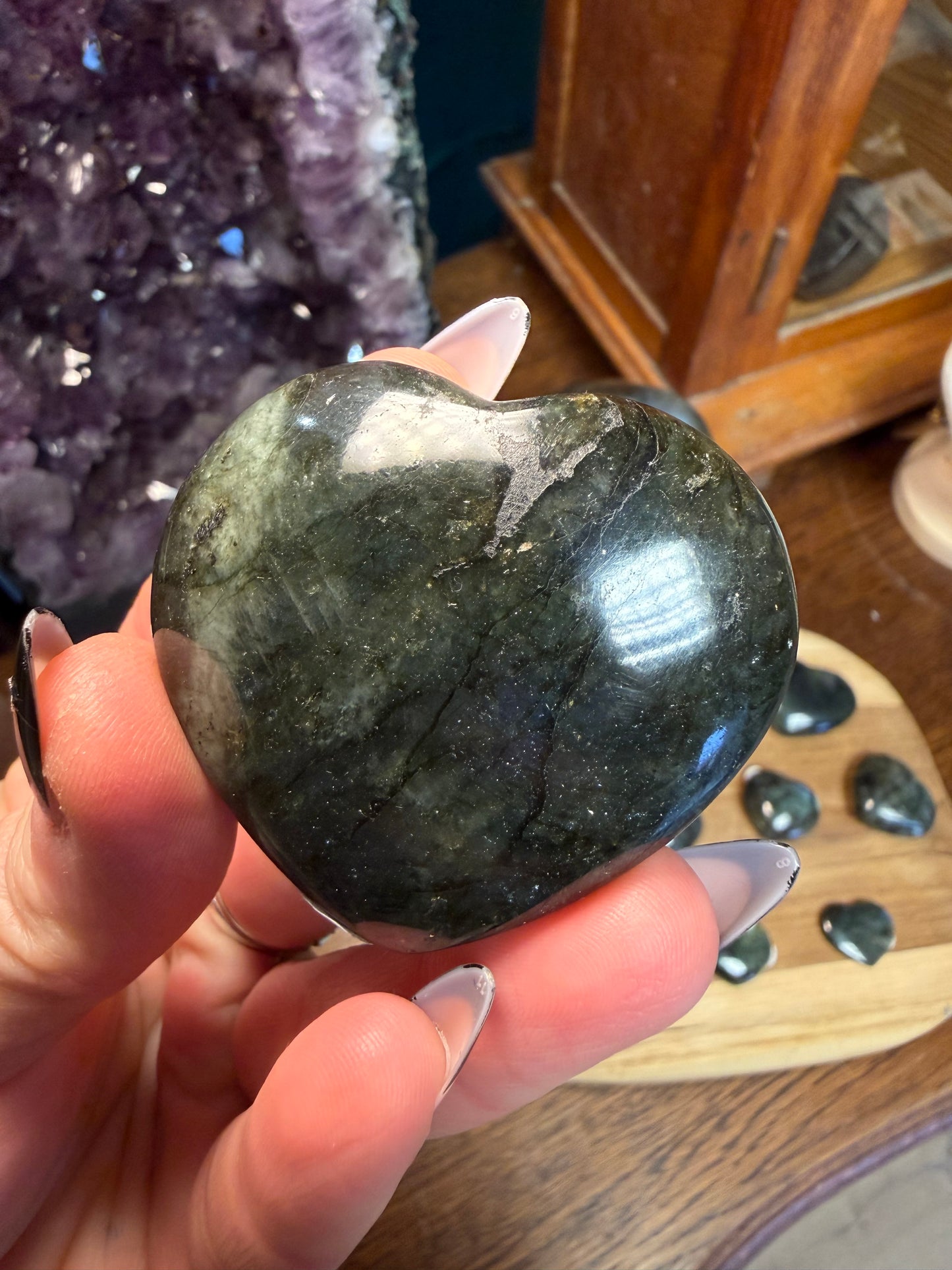 Coeurs en Labradorite - choix du modèle