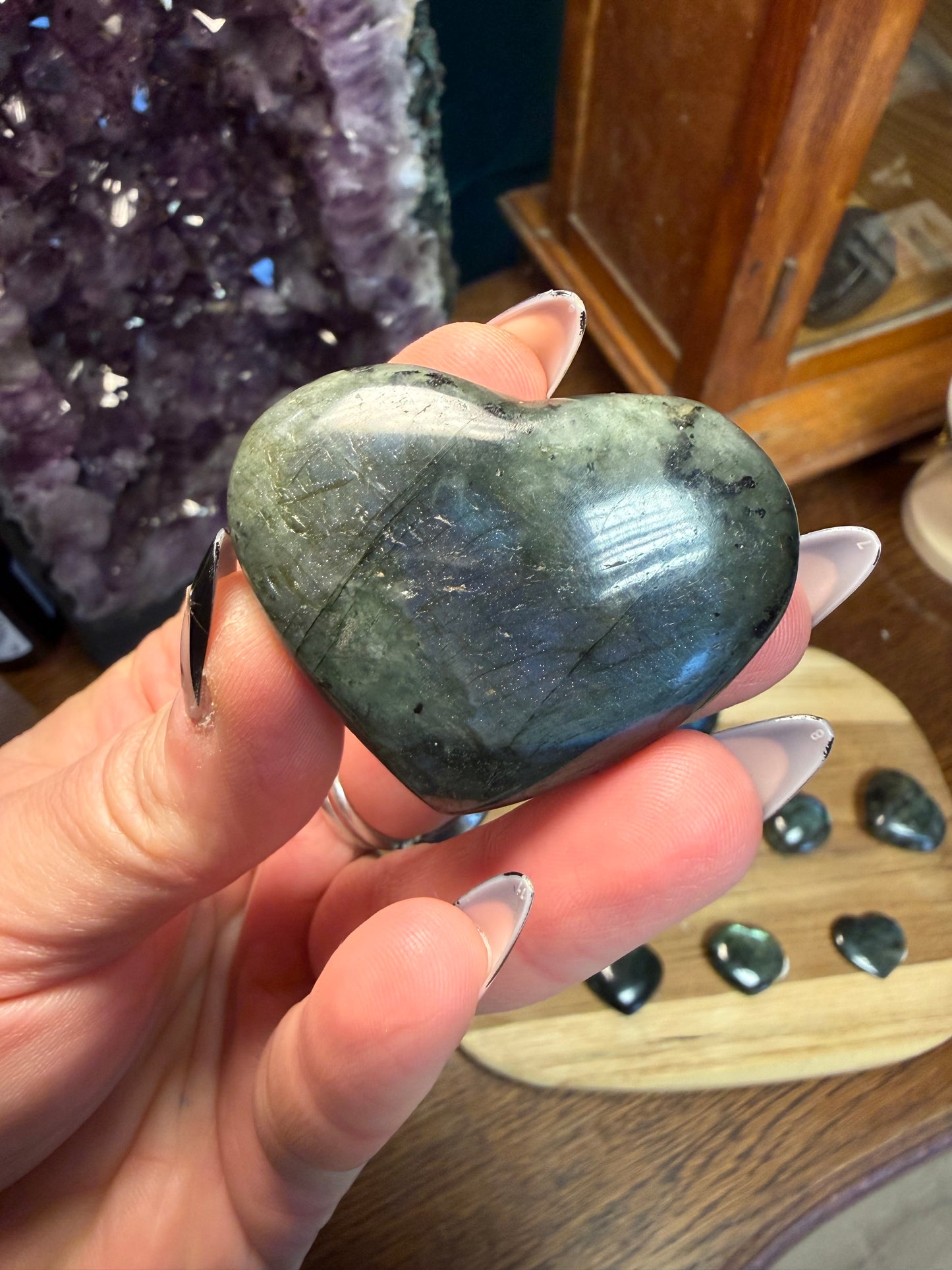 Coeurs en Labradorite - choix du modèle