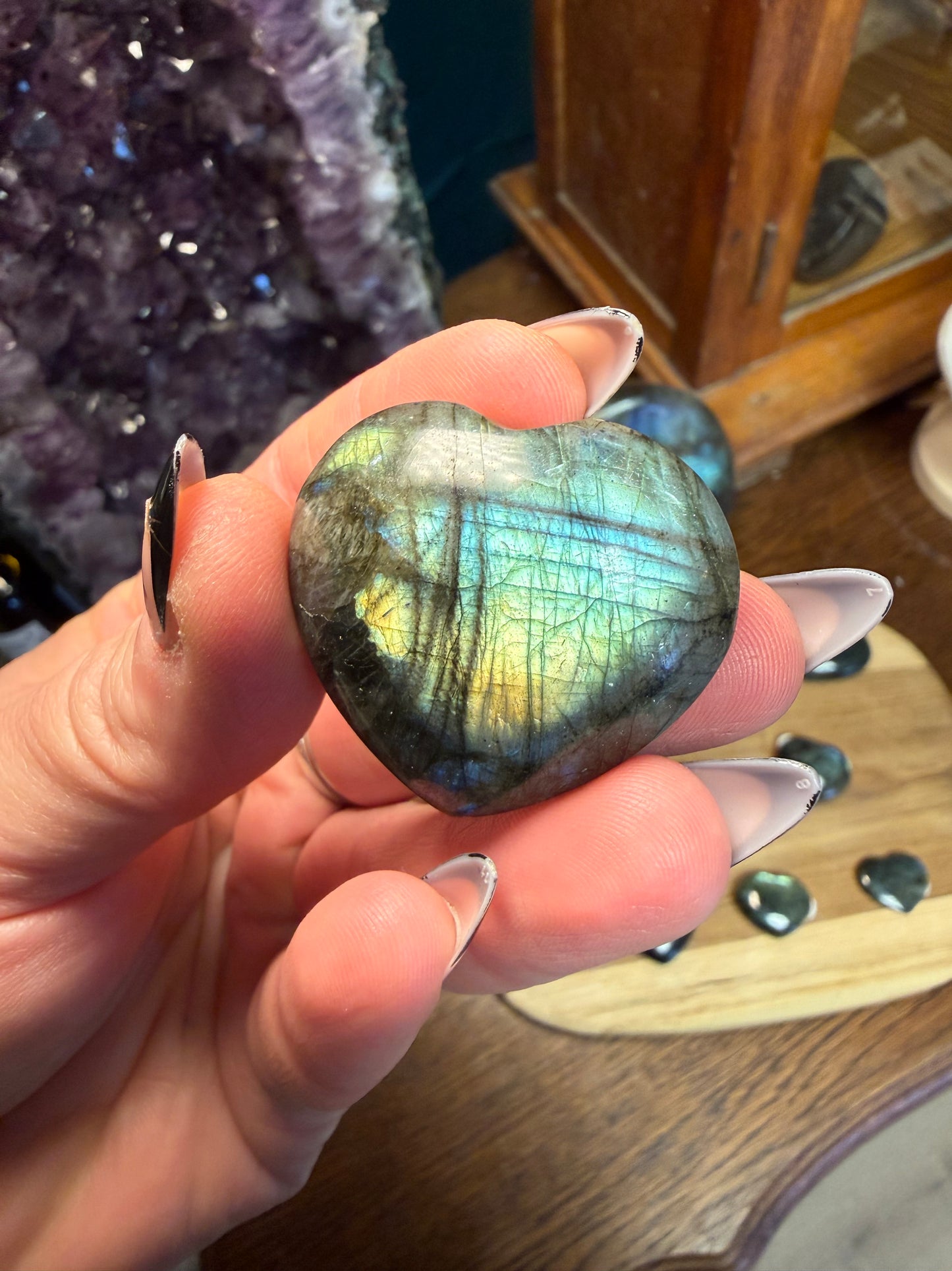 Coeurs en Labradorite - choix du modèle