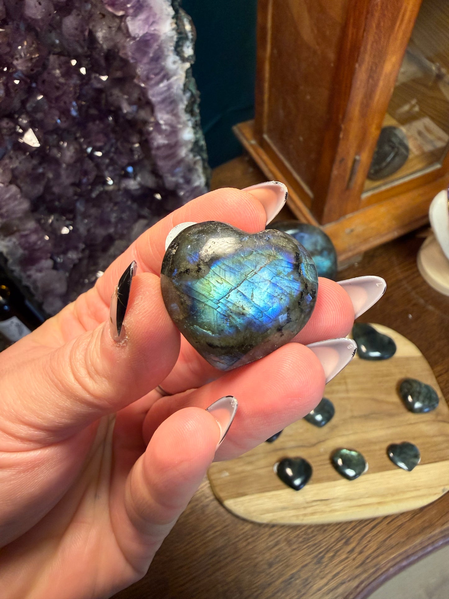 Coeurs en Labradorite - choix du modèle