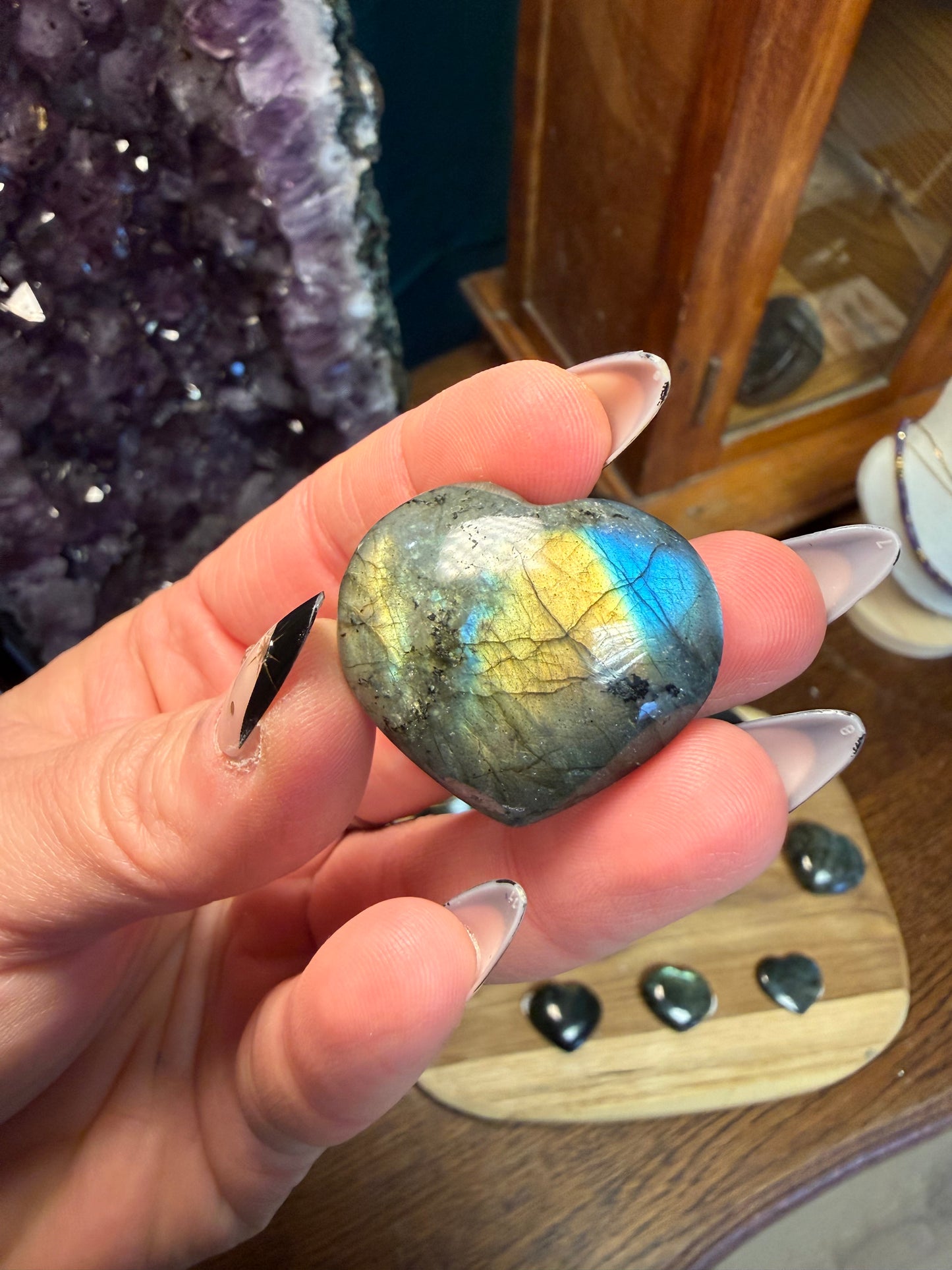 Coeurs en Labradorite - choix du modèle
