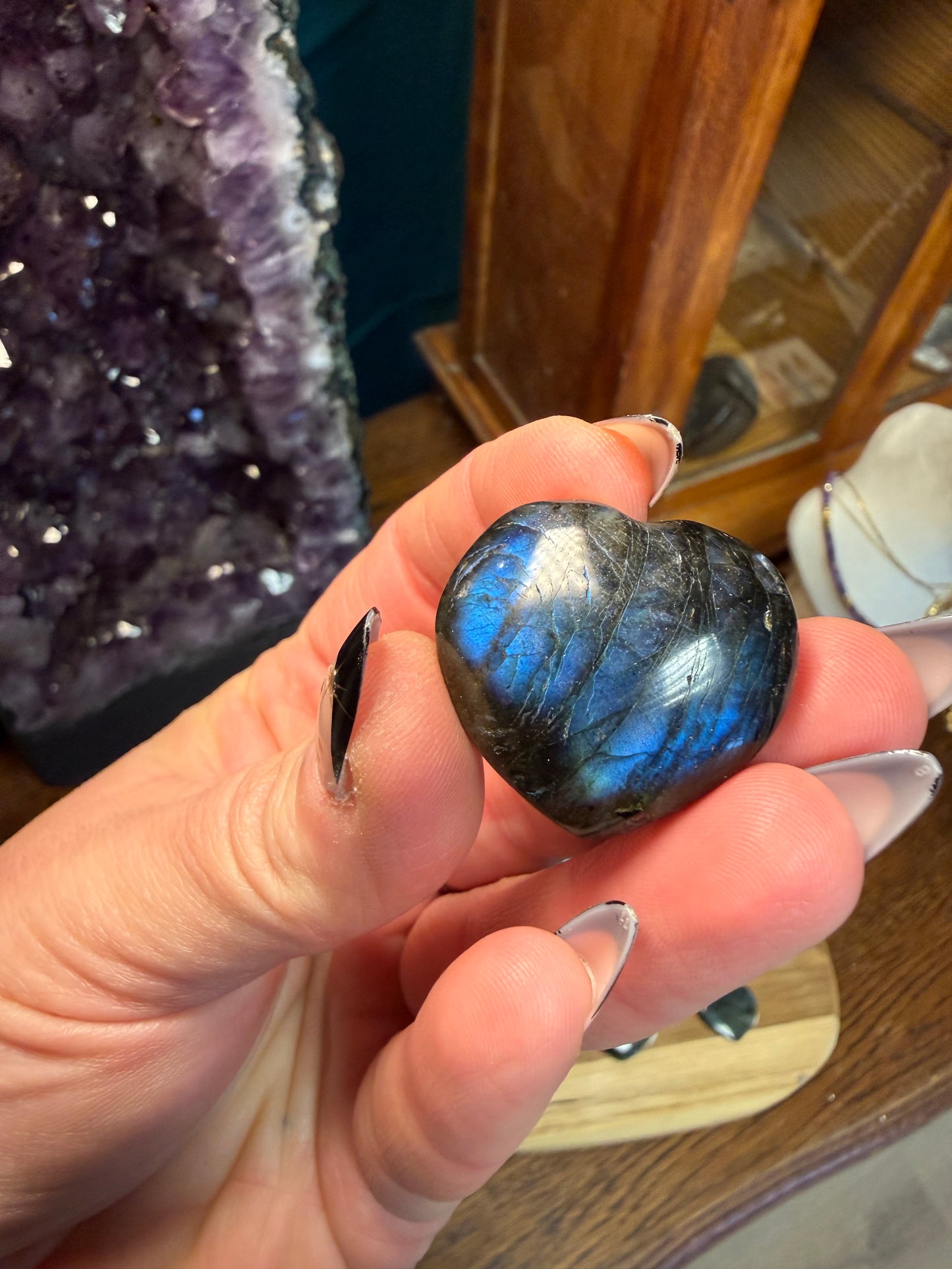 Coeurs en Labradorite - choix du modèle