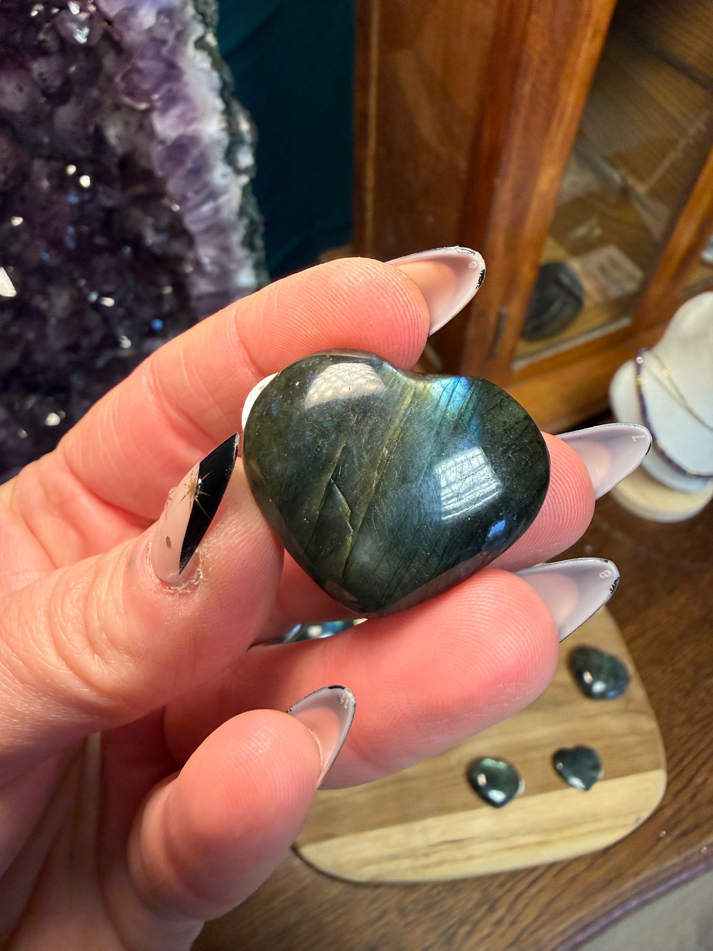 Coeurs en Labradorite - choix du modèle