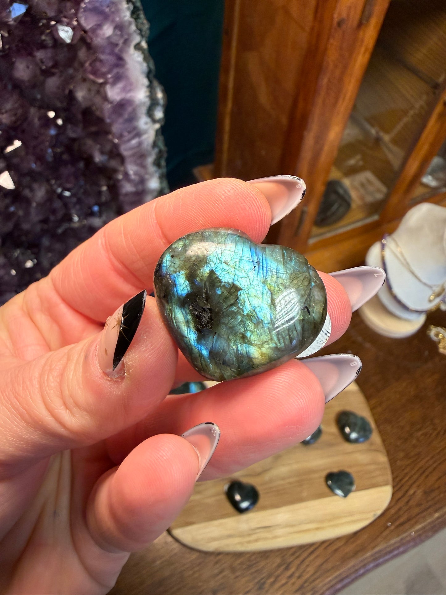 Coeurs en Labradorite - choix du modèle