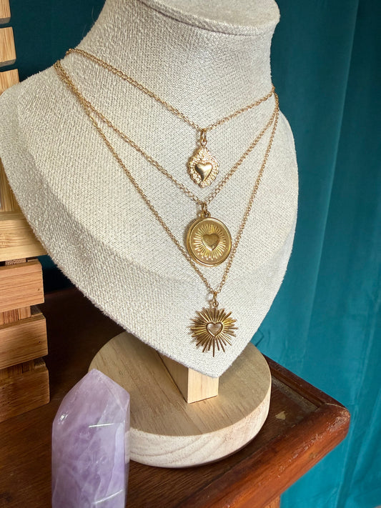 Collier coeur sacré en acier inoxydable - choix du modèle