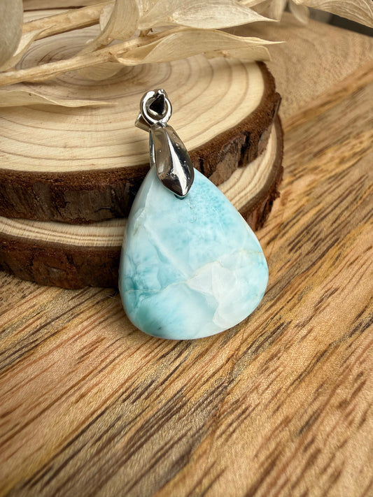 Pendentif en Larimar 🌊 - Pièce unique
