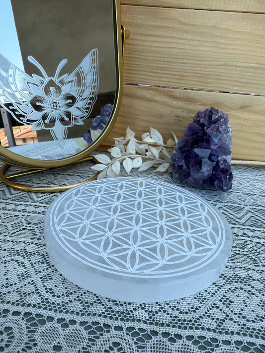 Plaque de Sélénite grande - 12 cm