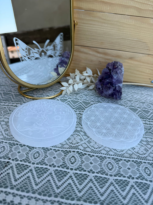 Plaque de Sélénite moyenne - 10 cm - Modèles aux choix