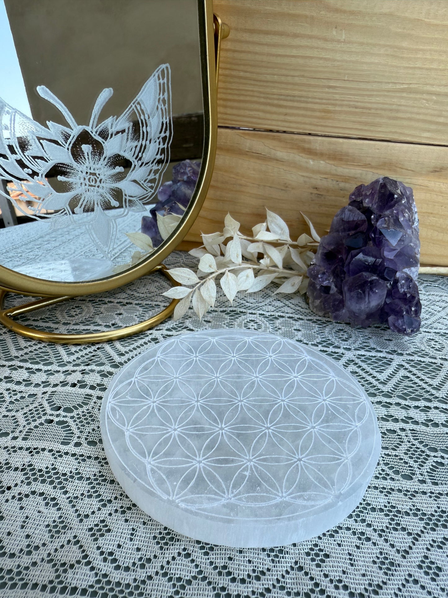 Plaque de Sélénite moyenne - 10 cm - Modèles aux choix