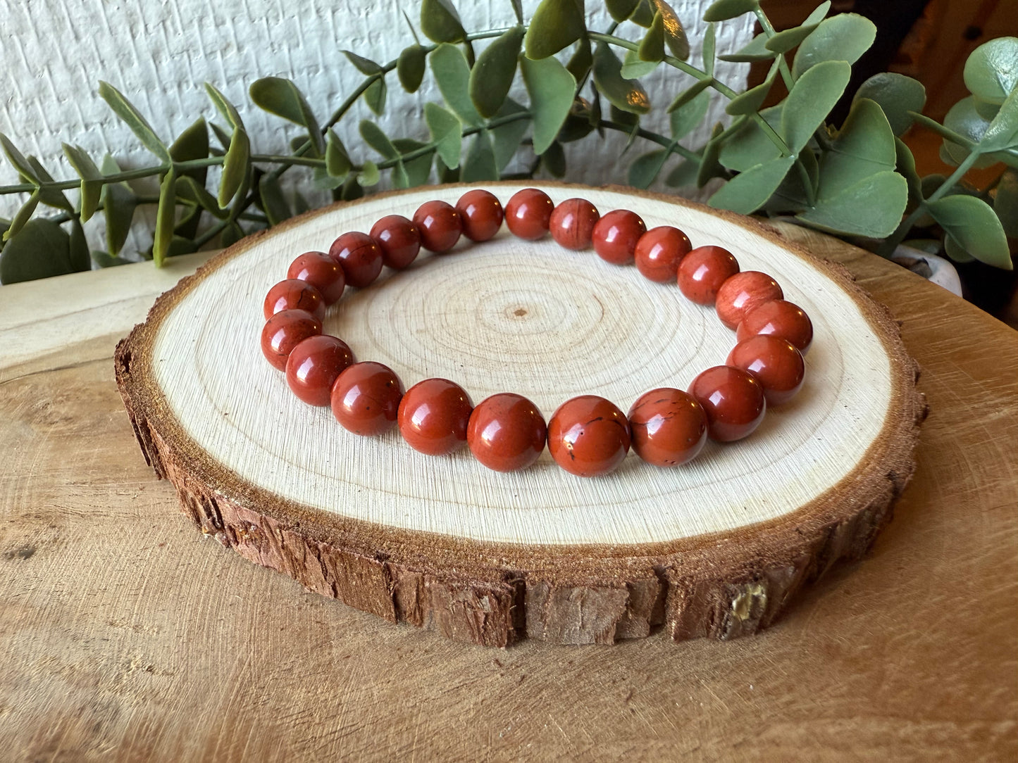 Bracelet JASPE ROUGE - perles de 8mm