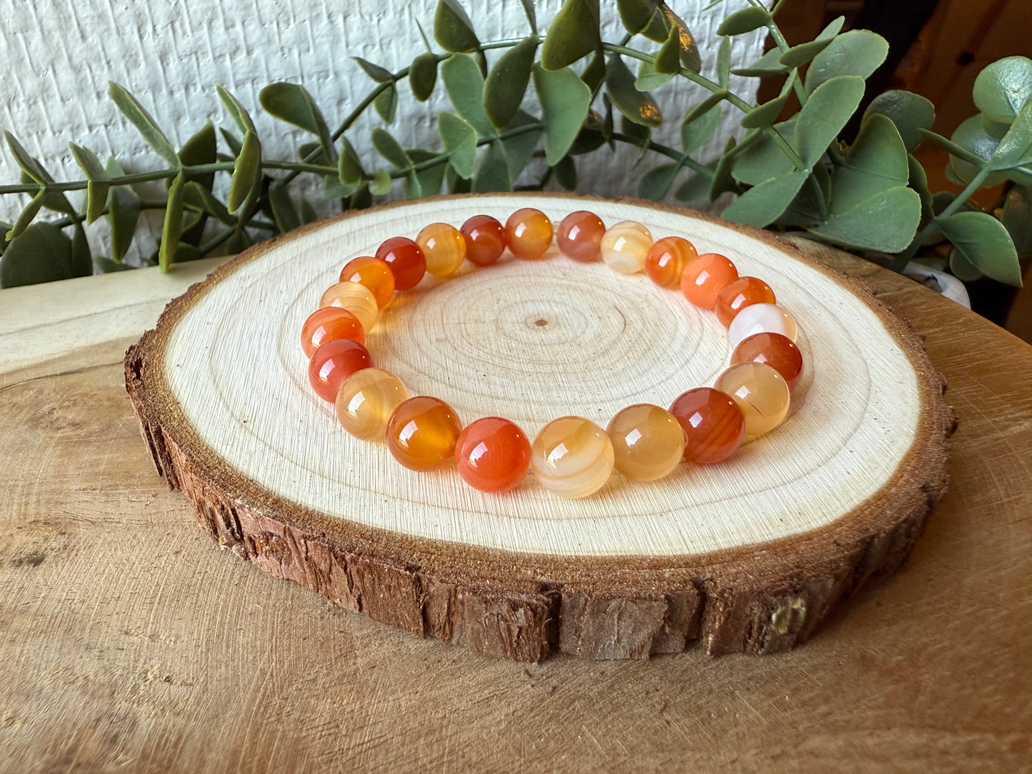 Bracelet CORNALINE - perles de 8mm