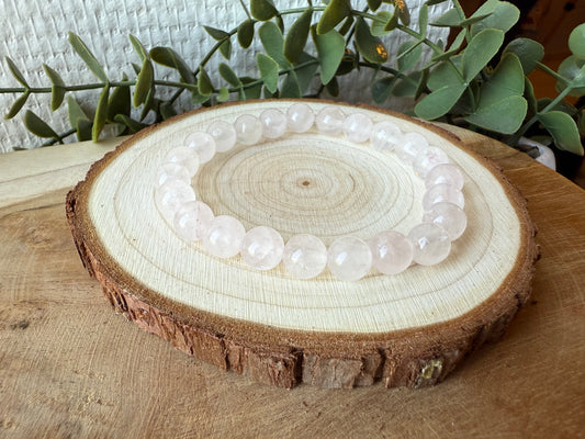 Bracelet QUARTZ ROSE - perles de 8mm