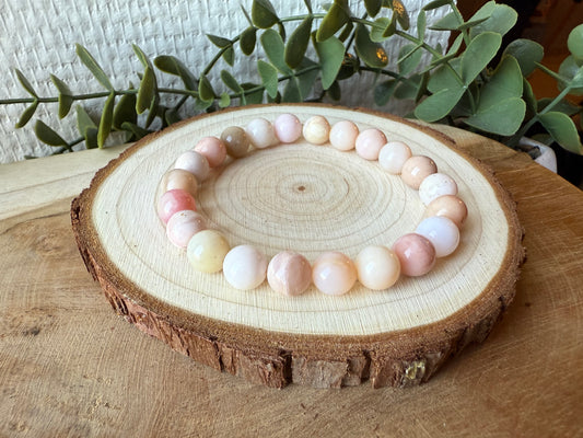 Bracelet OPALE ROSE - perles de 8mm