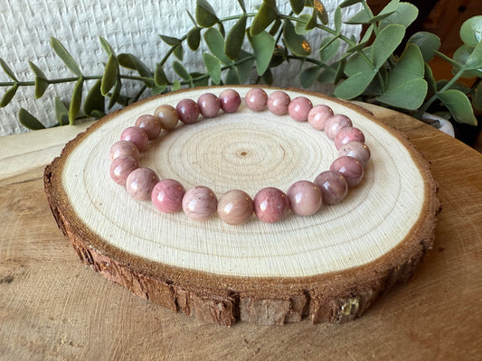 Bracelet RHODONITE - perles de 8mm