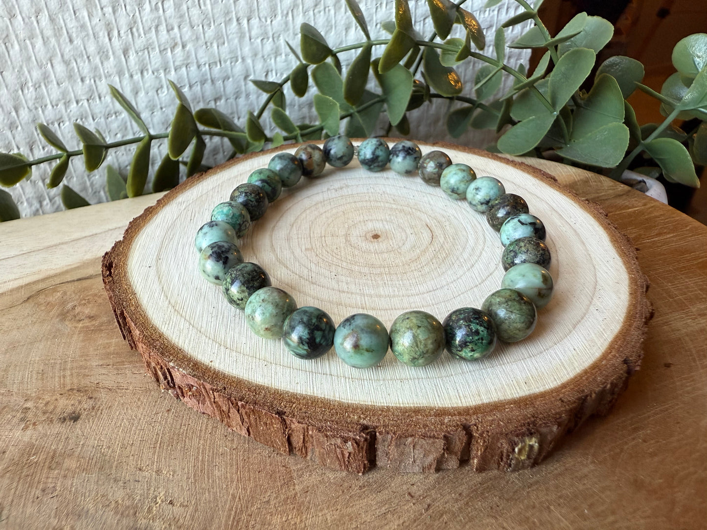 Bracelet TURQUOISE AFRICAINE - perles de 8mm