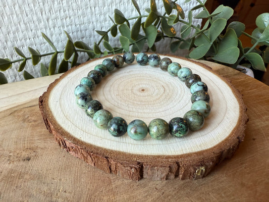 Bracelet TURQUOISE AFRICAINE - perles de 8mm