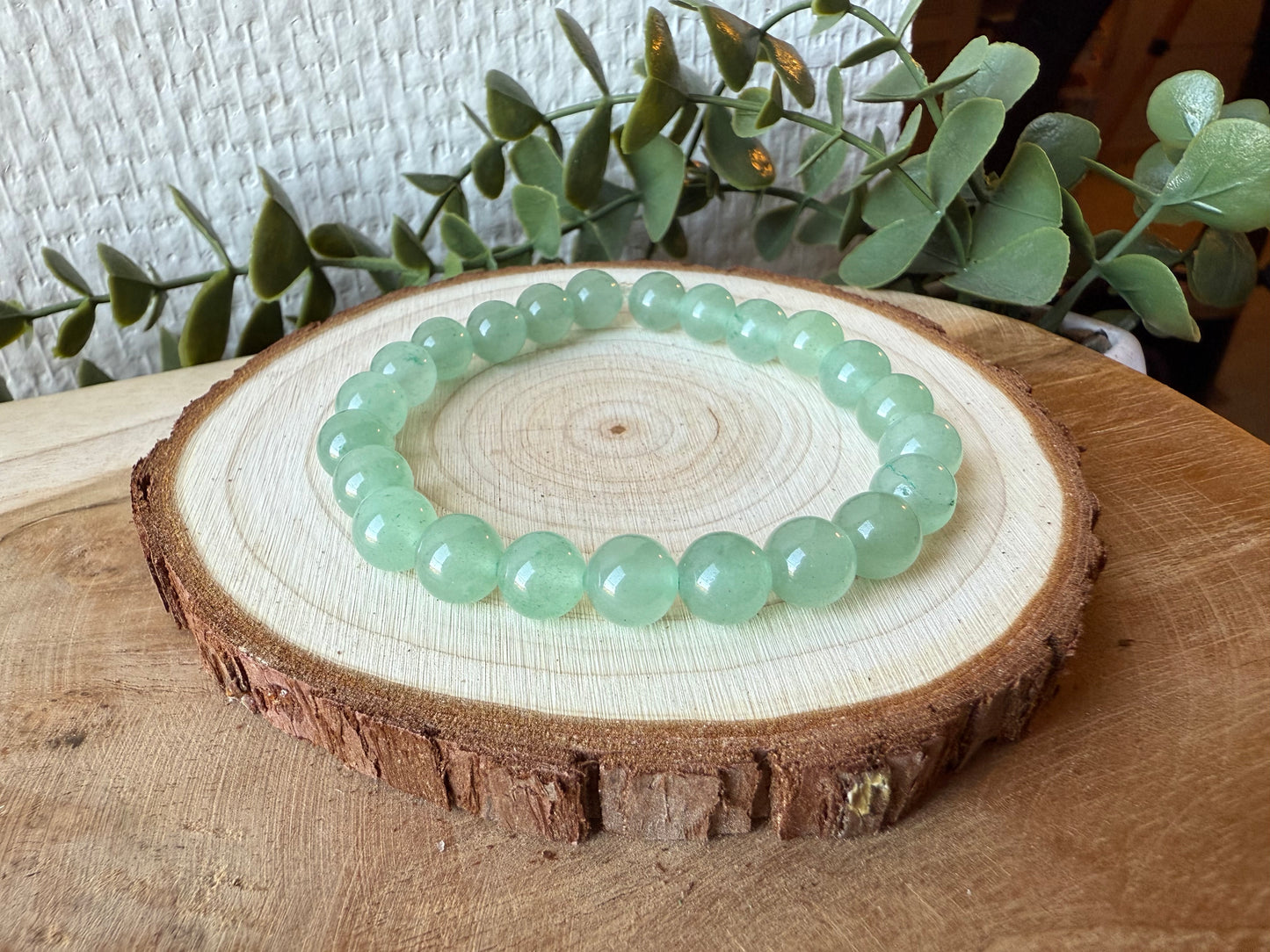 Bracelet AVENTURINE VERTE - perles de 8mm