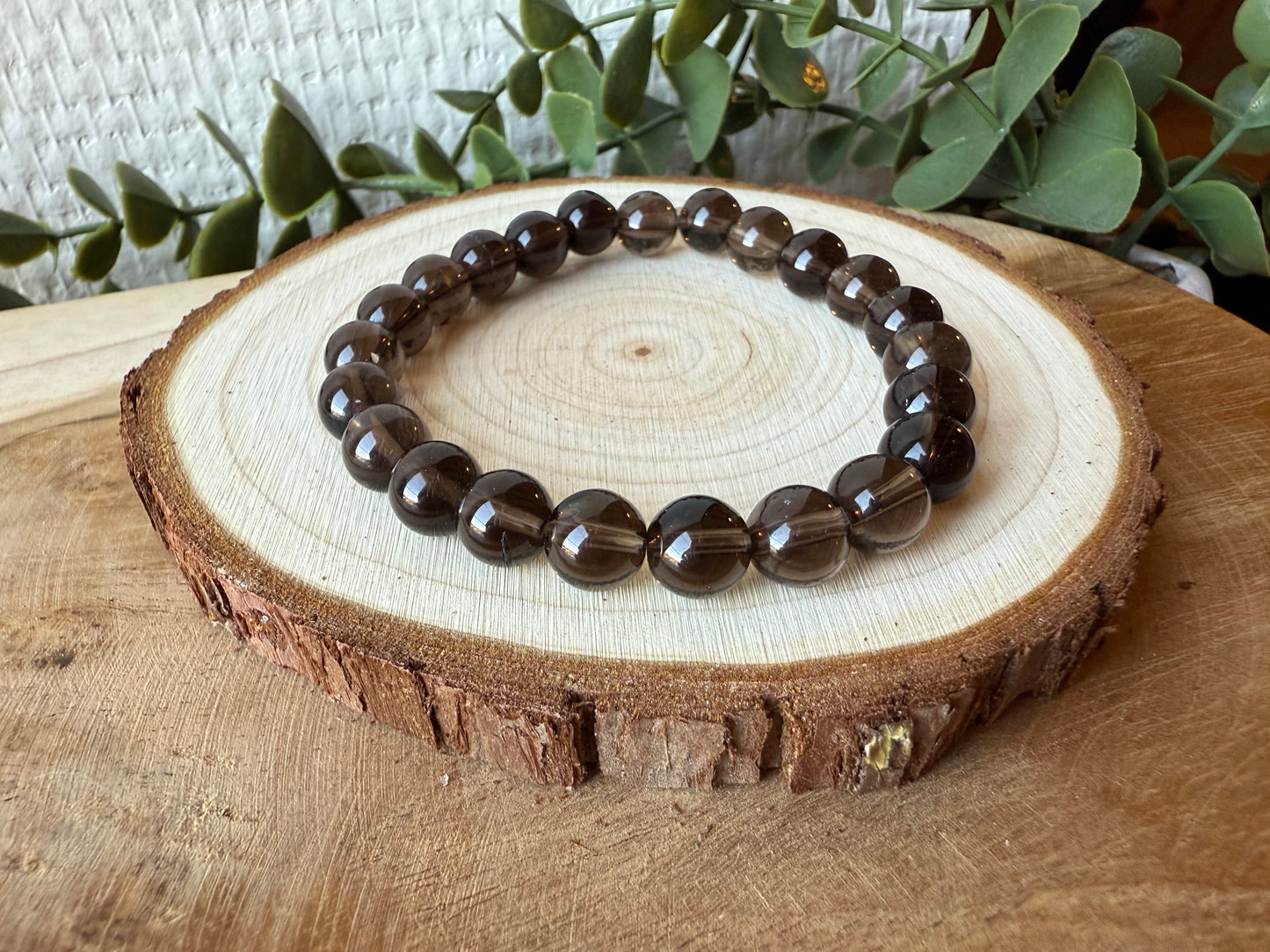 Bracelet QUARTZ FUME - perles de 8mm