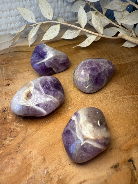 Améthyste chevrons - Pierre roulée (à l'unité)