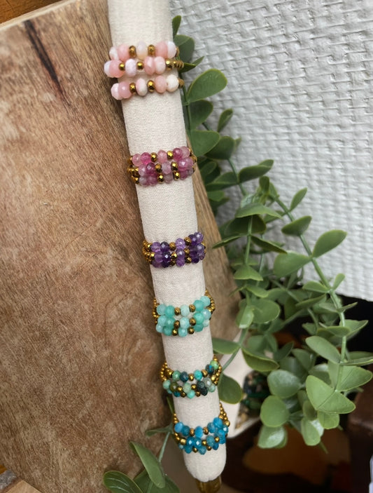 Bague en Perles - 6 pierres au choix