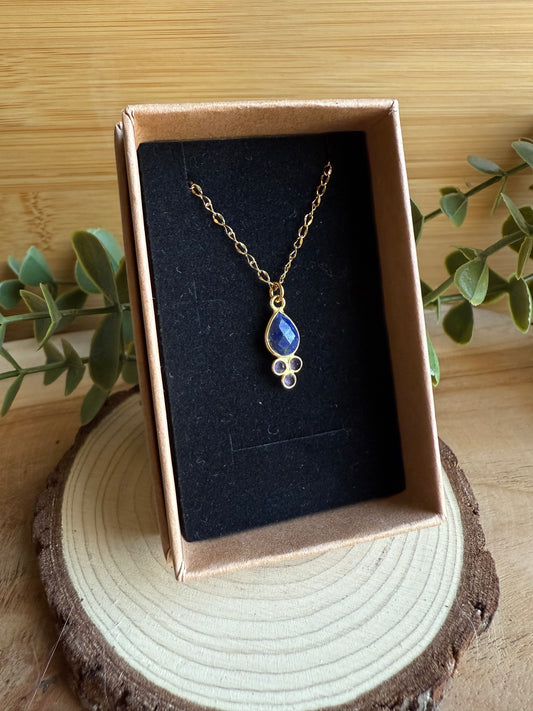 Coffret Pendentif - Lapis-lazuli & Améthyste