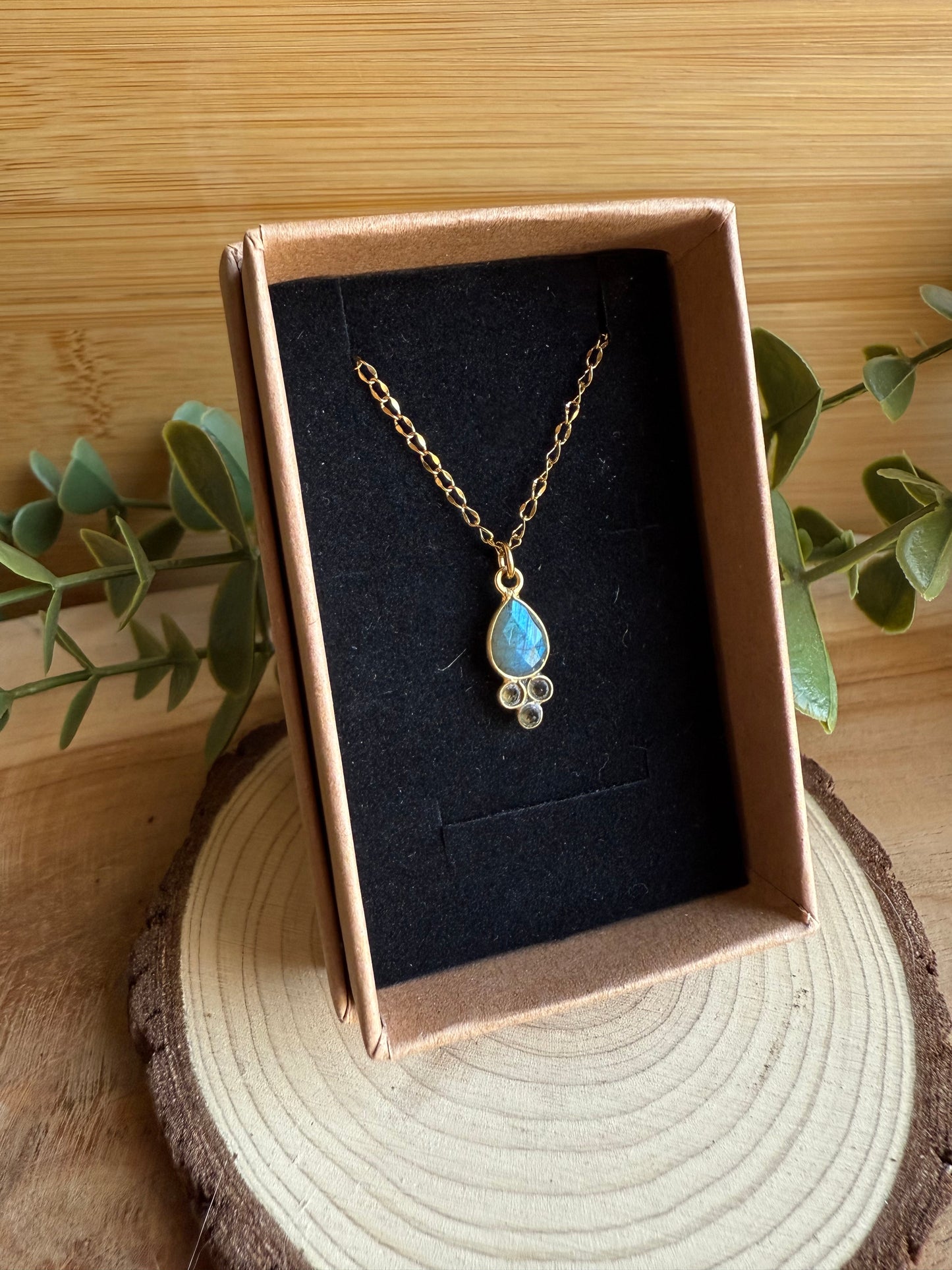 Coffret Pendentif - Labradorite & Citrine