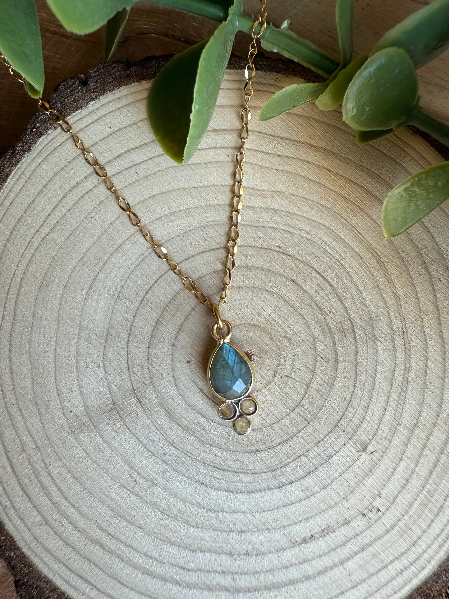 Coffret Pendentif - Labradorite & Citrine