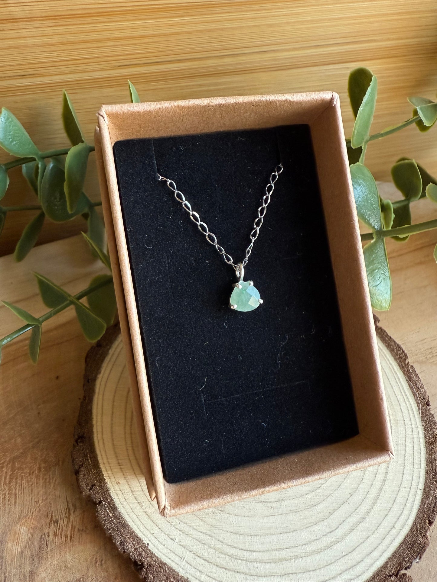 Coffret Pendentif - Aventurine Verte (Argent 925)