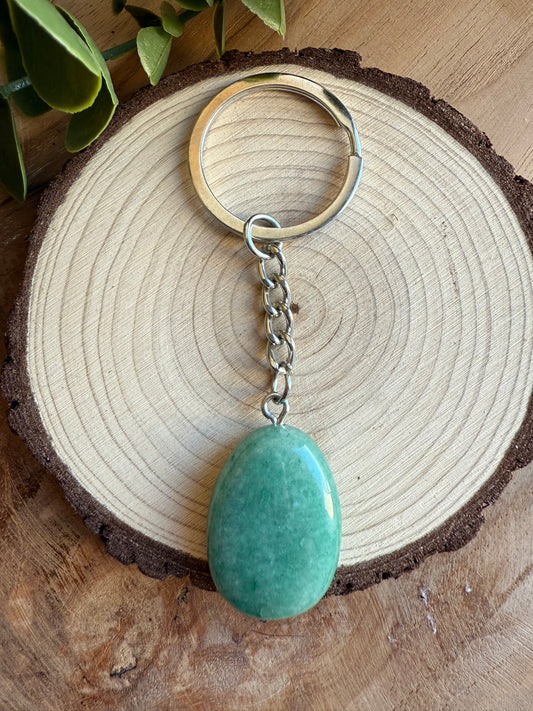 Porte-clefs pierre roulée - Aventurine Verte