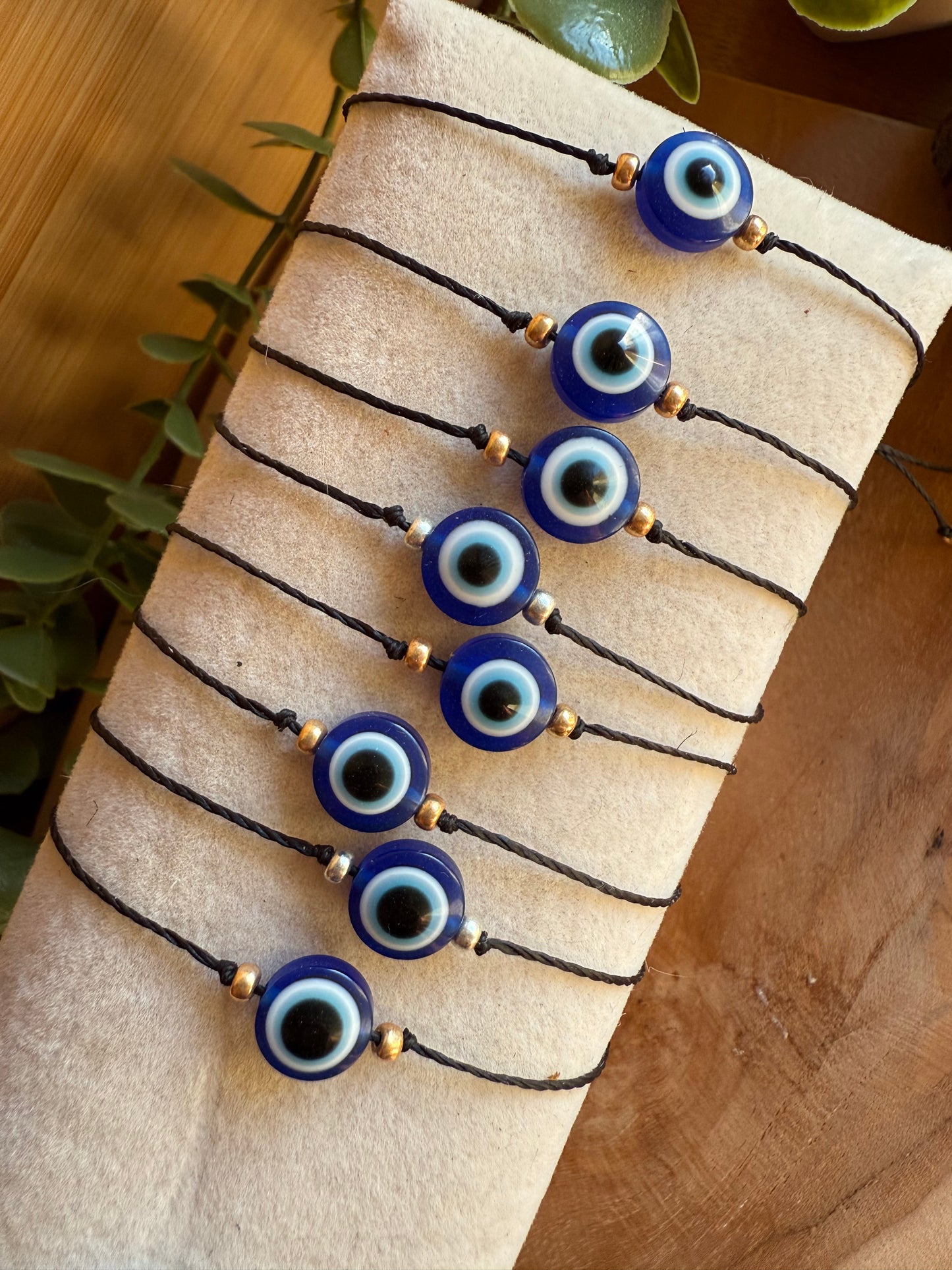 Bracelet réglable Oeil de Nazar - Bleu foncé