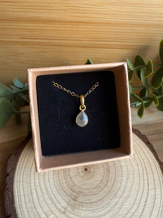 Coffret Pendentif - Labradorite (Argent 925 doré à l'or fin)