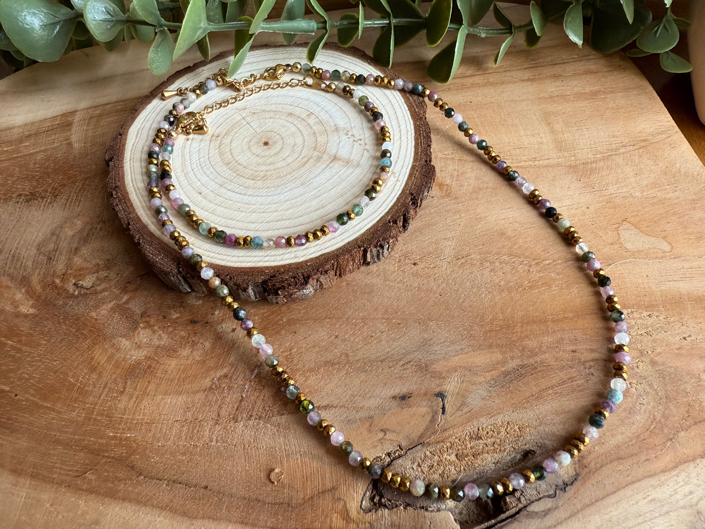 Coffret Bracelet / Collier - Tourmaline Multicolore