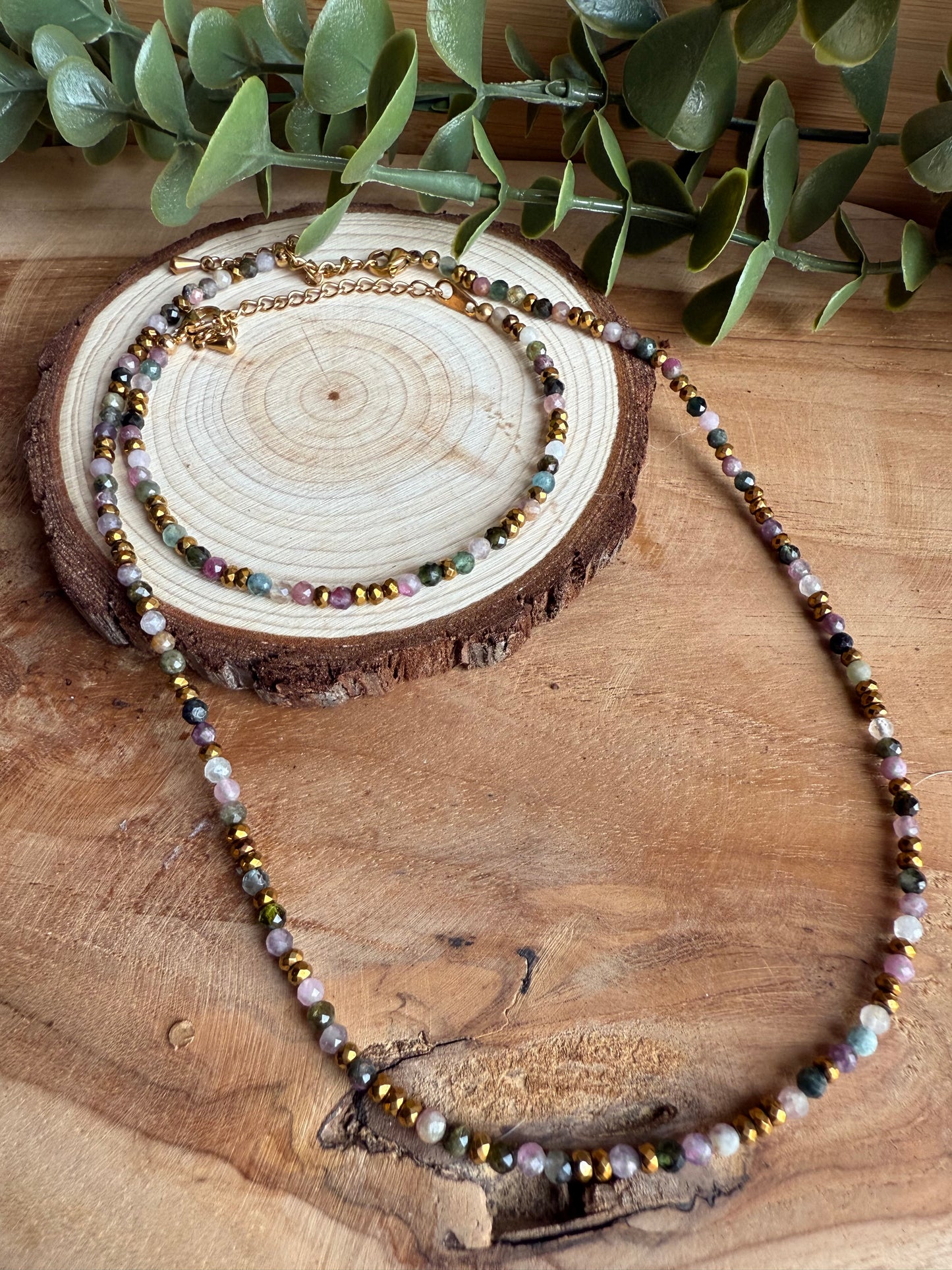 Coffret Bracelet / Collier - Tourmaline Multicolore