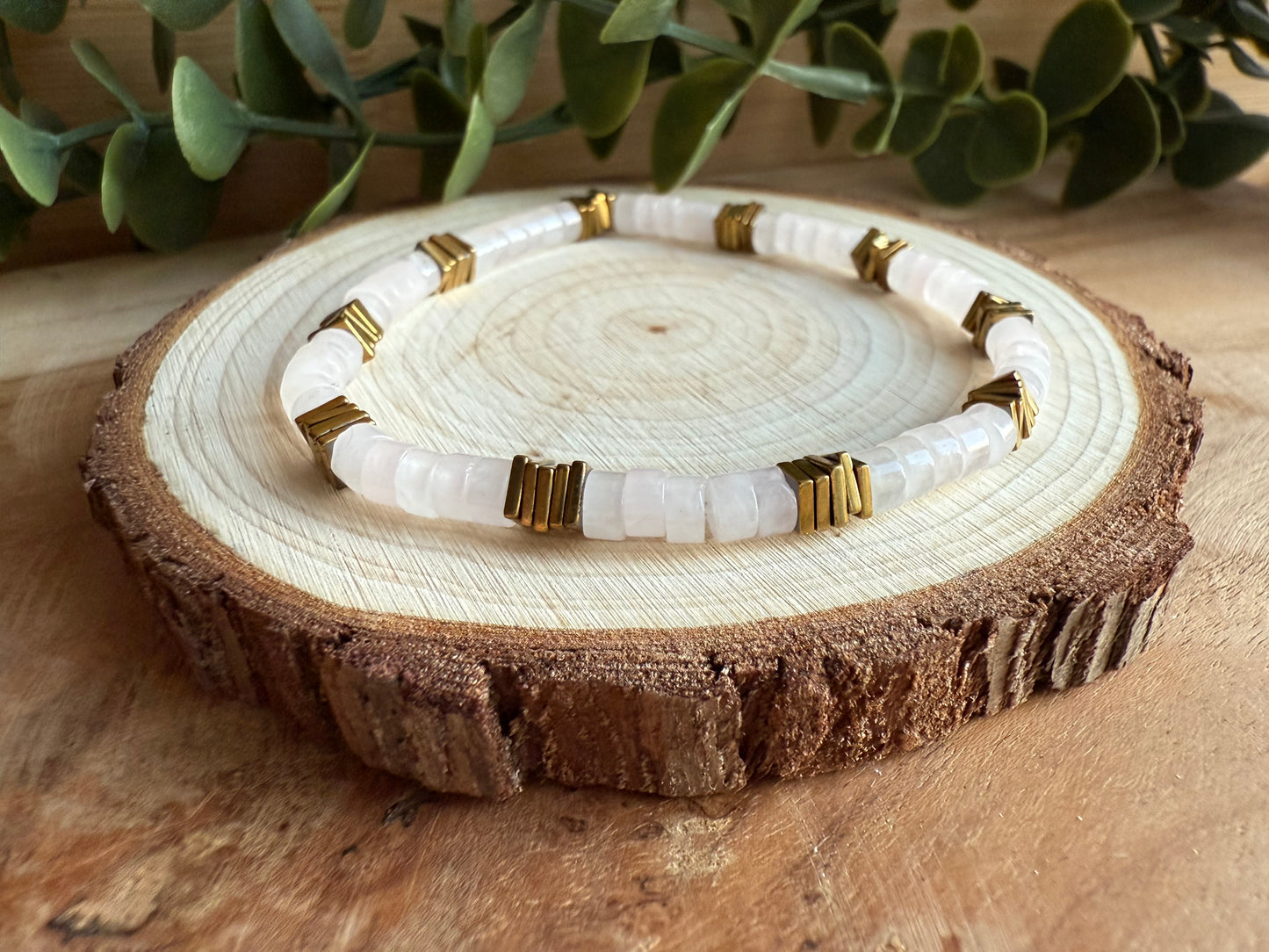 Bracelet heishi ethnique - 7 pierres au choix