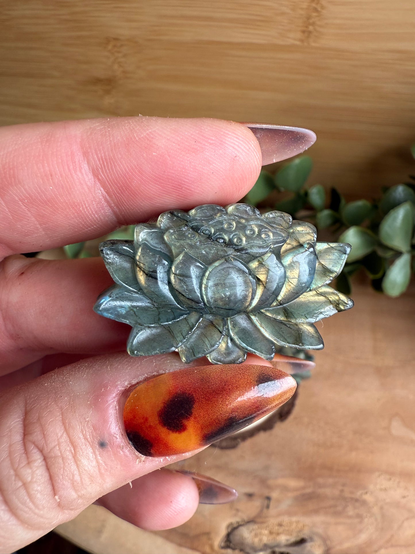 Lotus en Labradorite