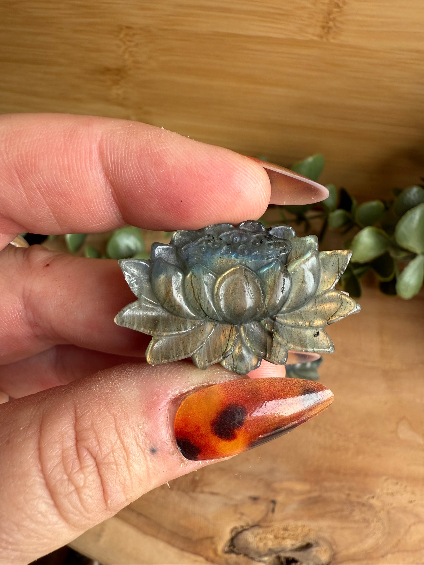 Lotus en Labradorite